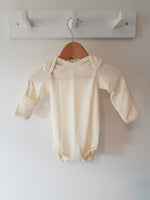 Natural Long Sleeved Baby Bodysuit