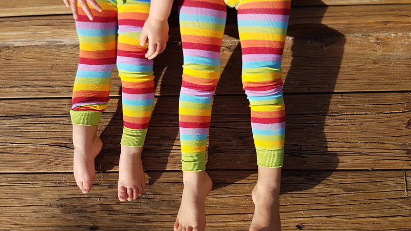 Rainbow Stripes Footless Tights